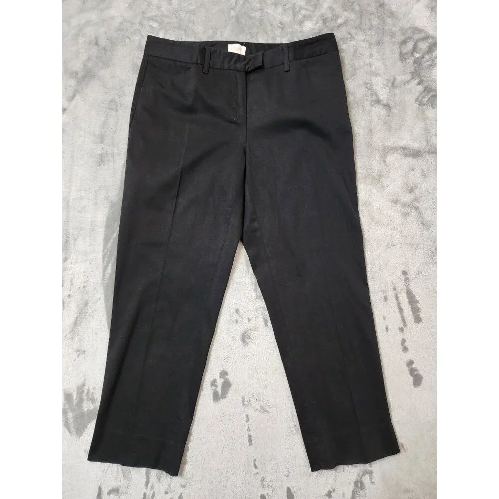 Laundry Shelli Segal Black Women's Crop Trouser Pants Size 8 Straight Classic